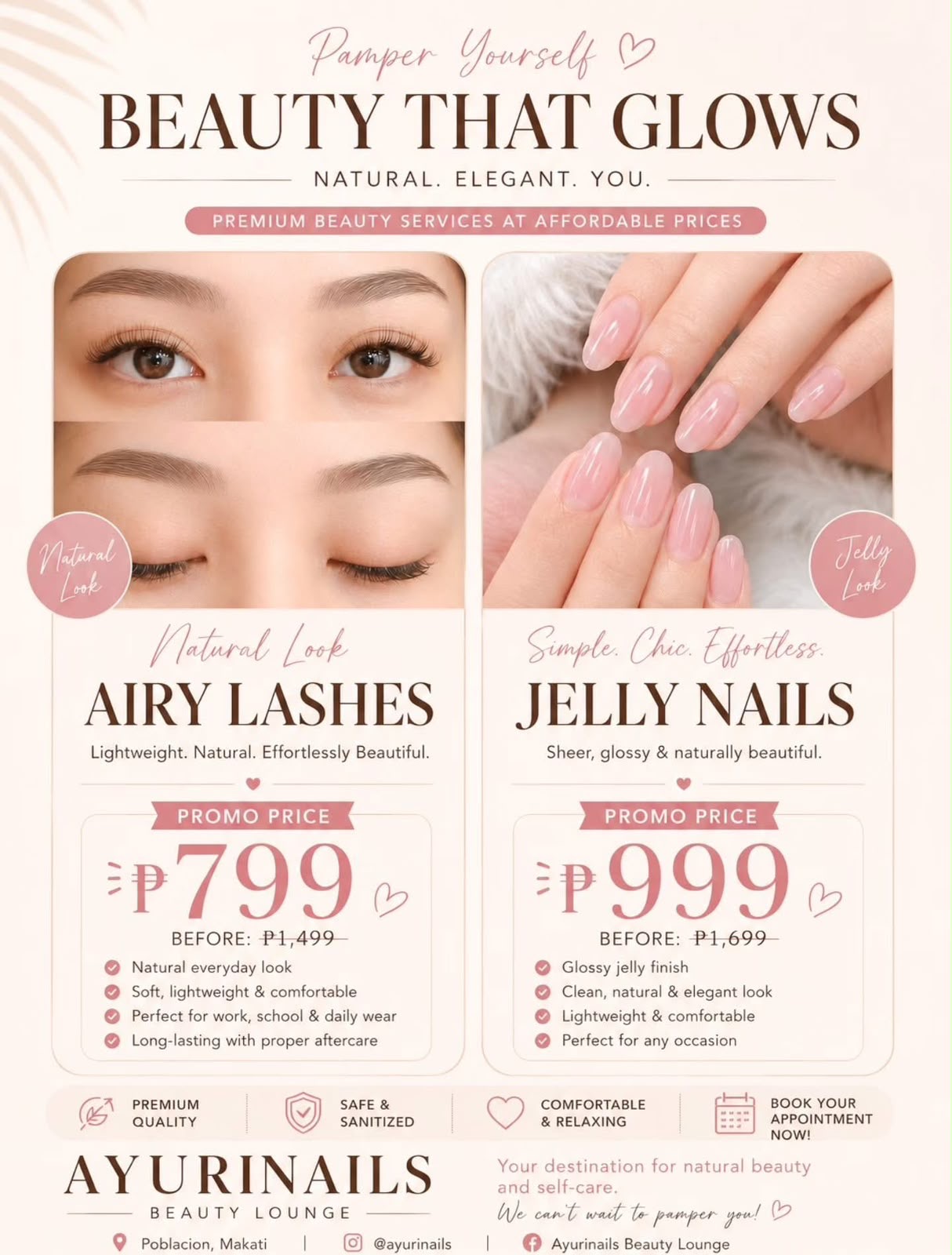 AyuriNails promo: Airy Lashes ₱799 and Jelly Nails ₱999, nail salon Poblacion Makati